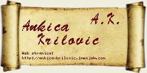 Ankica Krilović vizit kartica